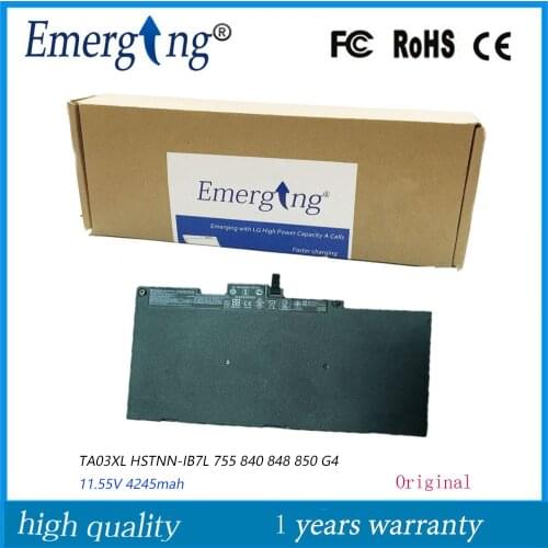 11.55V 4245mah New Original TA03XL Laptop Battery for HP Zbook 14u EliteBook 755 840 848 850 G4