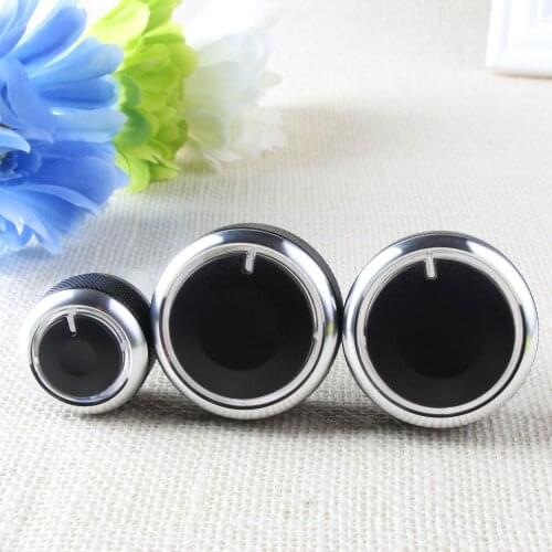 Free Shipping Aluminum alloy air conditioning knob AC Knob for volkswagen VW GOLF 4 passat B5 Bora 3pcs/set