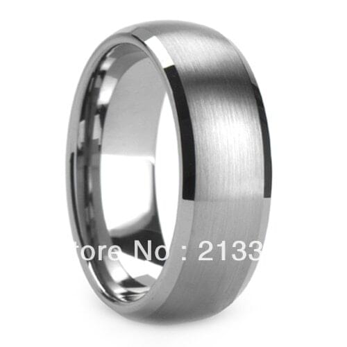 FREE SHIPPING!USA WHOLESALES CHEAP PRICE BRAZIL RUSSIA CANADA UK HOT SELLING 8MM DOMED SATIN SILVER MENS TUNGSTEN WEDDING RING