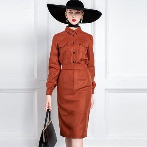 Big Brand Suit WomenS High End Professional Temperament Fashion Goddess Dress Suit Brown