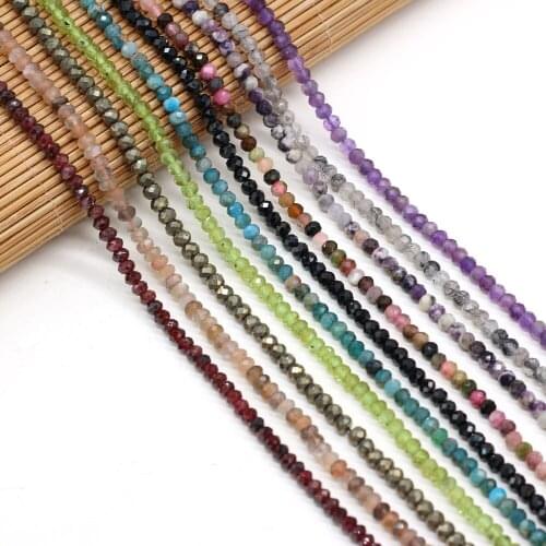 Natural Stone Beads Semi-precious stones Round Faceted Mix-Color Beaded For Jewelry Making DIY Bracelet Necklace Accessories