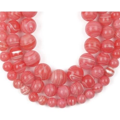 Natural Stripes Rhodonite Stone Beads For Jewelry Making Needlework DIY Bracelet Accessories Round Loose Spacer Beads 6/8/10mm