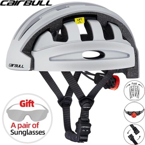 Cairbull Foldable Helmet With CE Certified City Road Cycling Helmet With Light Lifestlye Portable Thicken Safety Bicycle Helmet