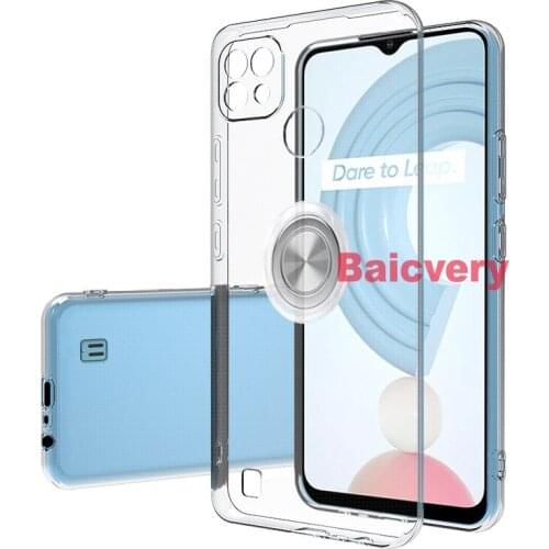 Case for OPPO Realme C21 Cover Magnetic Car Finger Ring Holder Soft TPU Shockproof Case for Realme C21 Coque