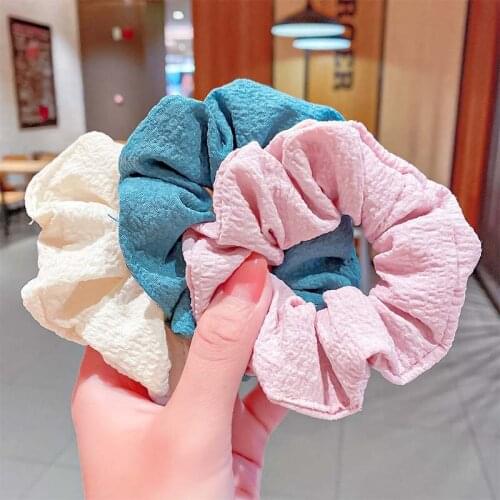 CN New Women Elegant Candy Colors Soft Scrunchie Elastic Hair Ties Women Elegant Hair Accessories Ponytail Holder Headwear