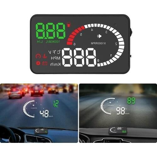 3.5 Inch Overspeed Warning Auto Electronic Speedometer HUD Head Up Display Windshield Projector Car OBD2 Gauges Smart Car System