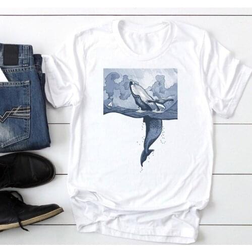 Women Short Sleeve Beach Holiday Animal Cute Fashion Cartoon Summer Lady Print Tee Graphic T Top Female Tshirts Clothes T-Shirt