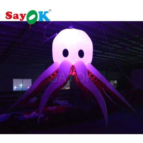 Giant inflatable octopus with led lighting for wedding party stage decorations(1.5m/4.92ft, 2m/6.56ft)