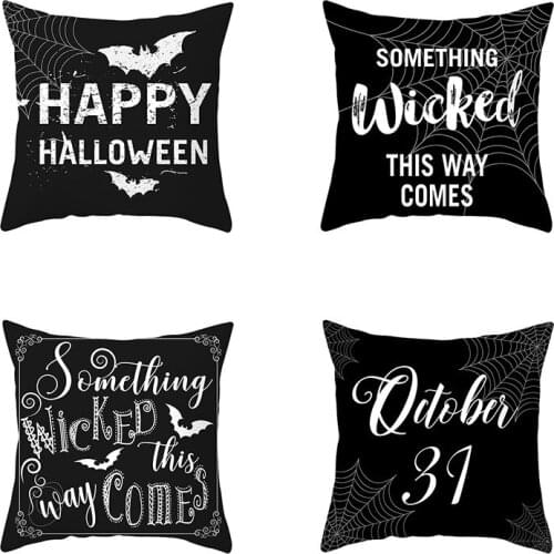 GY0201 Happy Halloween Cushion Case (No Filling) 1PC Polyester Home Decor Bedroom Decorative Sofa Car Throw Pillows