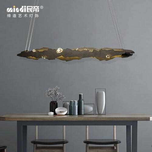 Personality villa restaurant chandelier post-modern designer bar chandelier decoration tea table wrought iron crystal chandelier