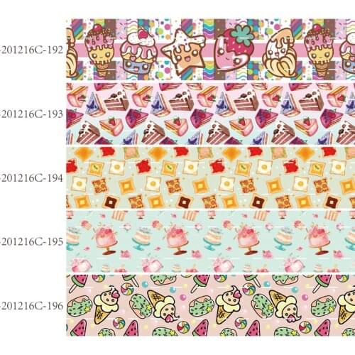 50 yards/lot) Hot sale 2" 50mm dessert and snack printed grosgrain ribbon