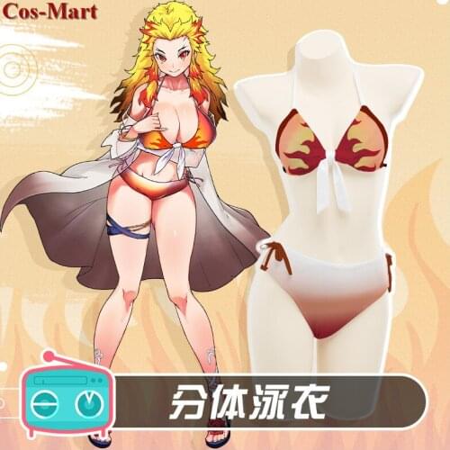 Anime Demon Slayer:Kimetsu No Yaiba Rengoku Kyoujurou Cosplay Costume Sexy Sweet Swimsuit Activity Party Role Play Clothing