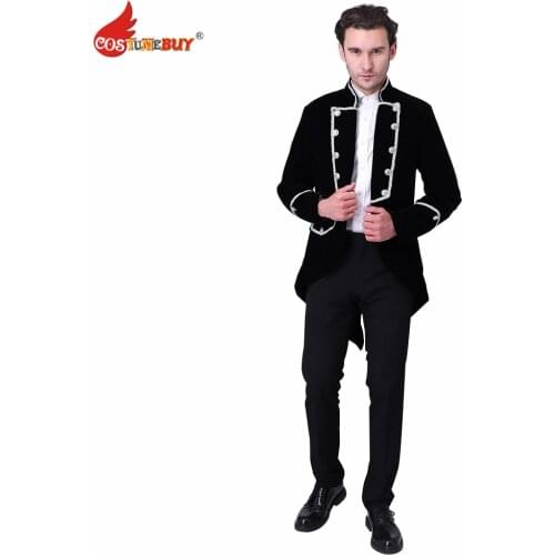 Costumebuy tuxedo tailcoat Historical Retro Victorian Mens Regency Jacket Medieval 18th Century colonial military uniform