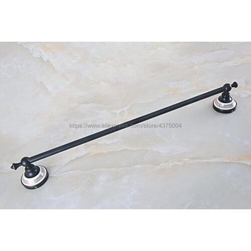 Towel Bars 61cm Single Rail Black Oil Rubbed Brass Towel Holder Bath Shelf Towel Hangers Bathroom Accessories Nba713