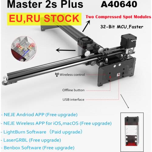 NEJE Master 2s Plus 80W CNC Laser Engraver Cutter Cutting Machine CNC Router Lightburn Bluetooth Plywood Wood MDF Craving Tool