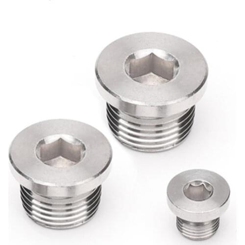 M8 10 12 14 16 18 20 22 24 27 30 33 Metric Male 304 Stainlss Steel Countersunk End Plug Solid With Flange Hex Socket