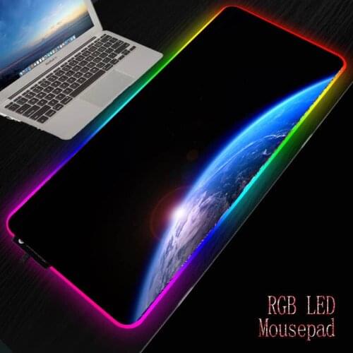 Mairuige Earth Space RGB Gaming Thicken Mousepad 30x80/40x90CM Large LED Lighting Mouse Pad Desk Pad Keyboard Mat XXL for CSGO