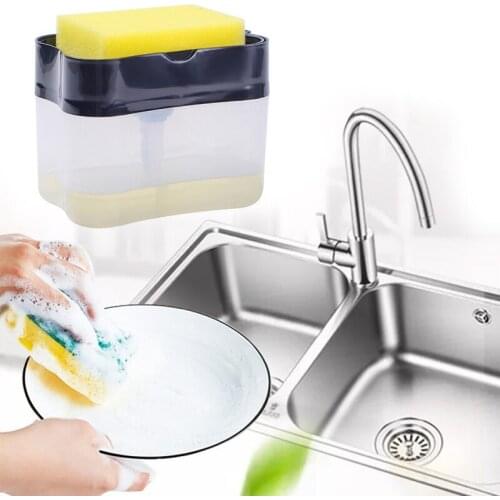 Multifunctional soap dispenser sponge Caddy odorless dispenser kitchen shelf creative bathroom laundry soap box J99Store