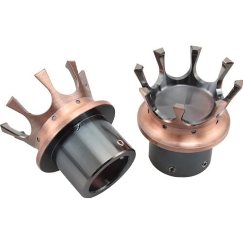 Motorcycle Custom Crown Copper Front Axle Nut Cover Bolt Caps For Harley Sportster XL883 1200 Dyna V-Rod FLHX VRSC Trike Modles