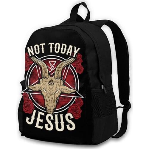 Not Today Jesus Gift For A Satanic Atheist I Halloween Graphic Adult backpacks, leisure bags, backpacks,men women backpacks