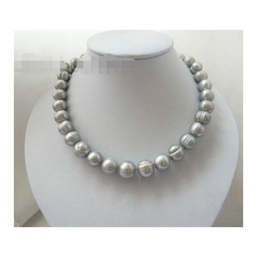 9-10mm Gray Round Freshwater Pearl Necklace
