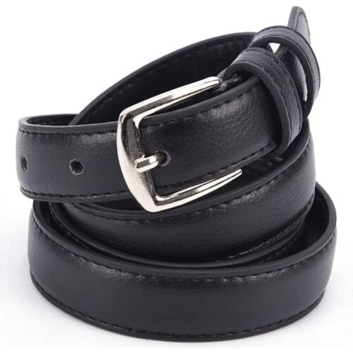 110cm Black Women Female Antique Black PU Leather Belt For wmen pants Waist Belt Waistband Leather Waistband With Pin Buckle