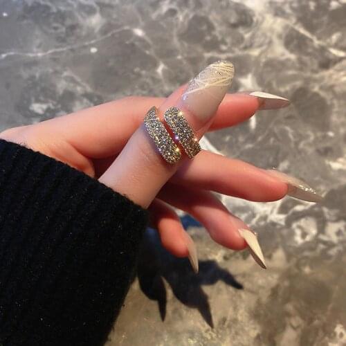 Luxury Shining Zircon Women Rings Gold Plated Adjustable Ring Personality Charms Fashion Jewelry