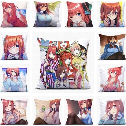Anime The Quintessential Quintuplets Christmas Sofa Pillow Case Custom Decorative Cushion Covers Home Textile Pillowcase A15