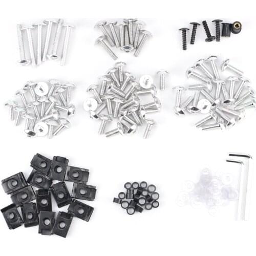 Silver Motorcycle Sportbike Fairing Body Bolts Kit Fastener Clips Screws For Honda Suzuki Yamaha Kawasaki