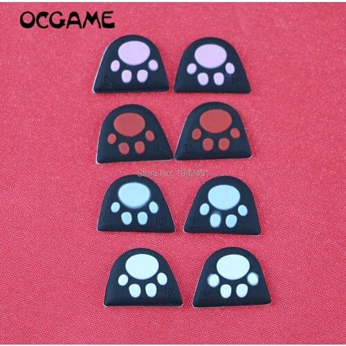 OCGAME Cat Paw Custom Design Silicone Trigger Buttons Sticker Case Cap Adhensive for PS4 Controller L2 R2 Button Cover 50sets