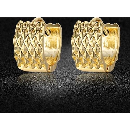 Super Fashion High Quality Rhombus Copper Clip On Earring for Women Factory Store Wholesale High Quality