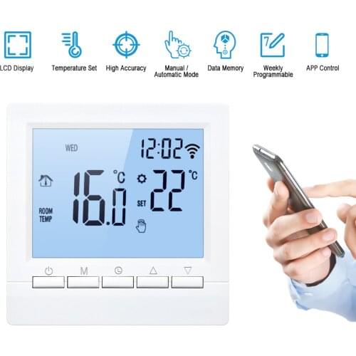 Smart Thermostat Digital Temperature Controller LCD Display Week Programmable Electric Floor Heating Thermostat for Home School