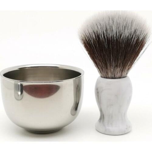 TEYO Synthetic Shaving Brush and Shaving Bowl Set Perfect for Man Wet Shave Soap Safety Razor Beard Tools
