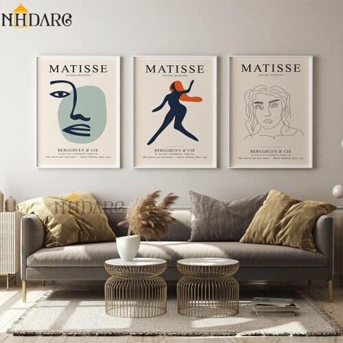 Vintage Abstract Canvas Painting Wall Art Matisse Face Dance Posters and Prints Nordic Wall Pictures for Living Room Home Decor