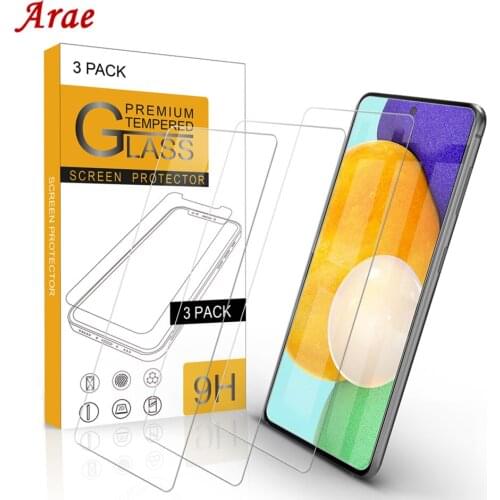3 Pack 9D Anti Scratch Tempered Glass Screen Protector for Samsung Galaxy A52 A72 Screen Protector
