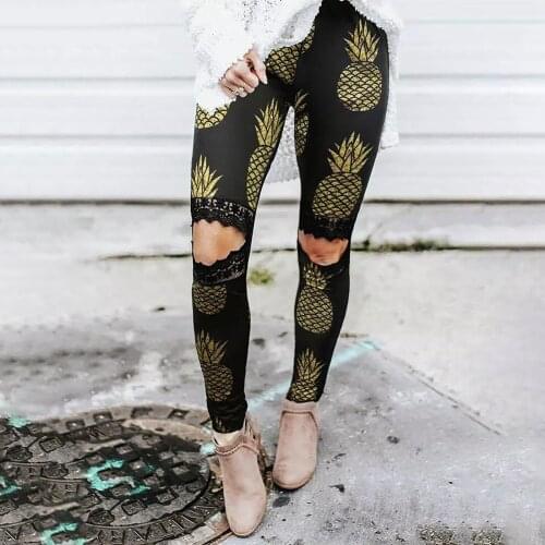 2021 Pant Jeans Women Autumn Fashion Pineapple Print Trousers Slim Straight-leg Pants Plus Sized Streetwear pantalon pour femme