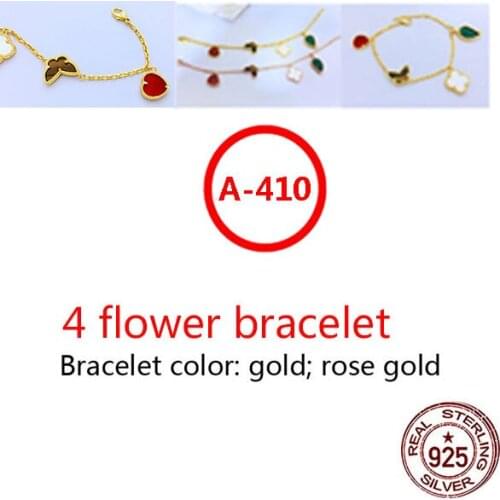 A410 S925 sterling silver bracelet high-end fashion romantic heart-shaped butterfly clover bracelet jewelry fashion hot