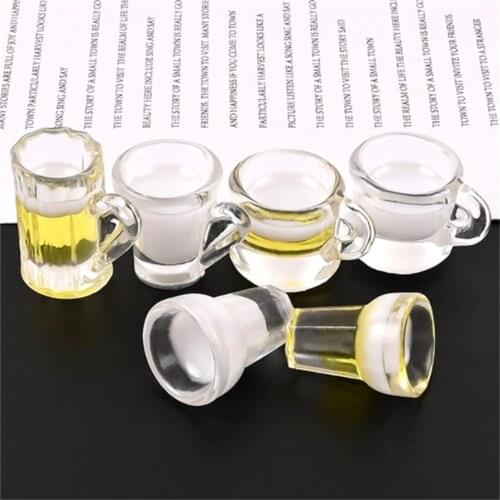 10PCS Mix Resin Beer Bottle Charms jewelry diy Cheers! imitate 3D beer Cup Charms Pendant for Diy Earring Keychain Jewelry Craft