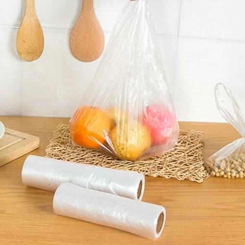 100Pcs/Roll Food Vest Fresh-Keeping Bag Storage Bags Portable Refrigerator Fruits Vegetables Preservation Plastic Bags Thicker