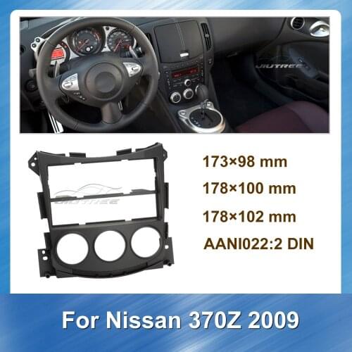 2 Din Car Radio Fascia For Nissan 370Z 2009 Car Stereo Panel Dash CD Trim Installation Refitting Dash board Kit Frame Bezel