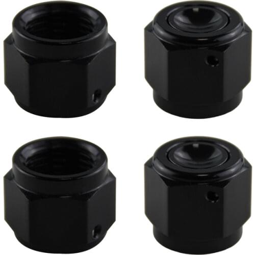 4PCS Aluminum 8-AN AN8 Adapter Female Flare End Cap / Plug / Tube Nut Fitting BLUE