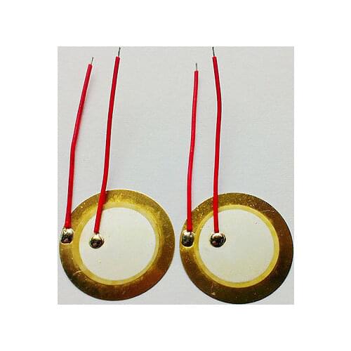 5PCS 27mm Piezo Elements Sounder Sensor Trigger Drum Disc + wire copper