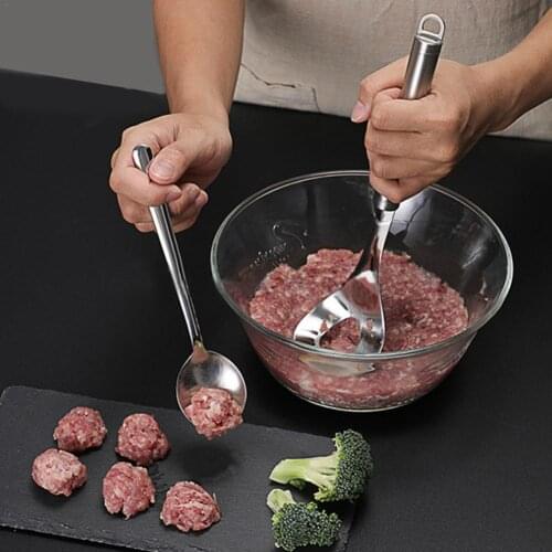 Non-Stick Creative Meatball Maker Stainless Steel Kitchen Meat Ball Mold Spoon Kitchen Gadget Meat Tools 40P