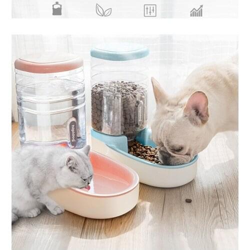 Automatic Pet Dog Feeder Cat Drinker Dog Bowl Cat Basin Feeding Water Feeding Bowl Cat Bowl Combination Grain Storage Bucket