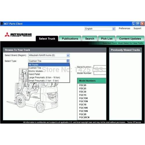 ForkLift Trucks 2021 (MCFE) For Mitsubishi Spare Part Catalogue
