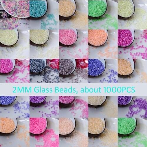 Free Shipping 1000PCS 2mm Czech Seed Spacer Beads candy colors beads murano glass beads for jewelry making DIY Pick 15 colors