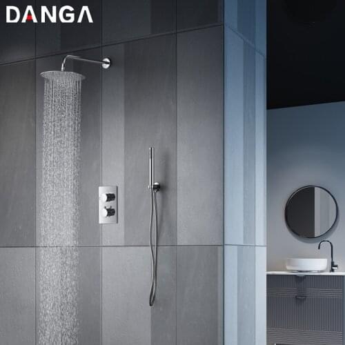 Shower System Bathroom Faucet Shower Concealed Wall-mounted Shower Set Household Hand Shower Temperature Control Shower Faucet