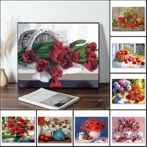 GATYZTORY Coloring By Numbers flowers picture Painting By Numbers Drawing On Canvas Home Decor Acrylic paints