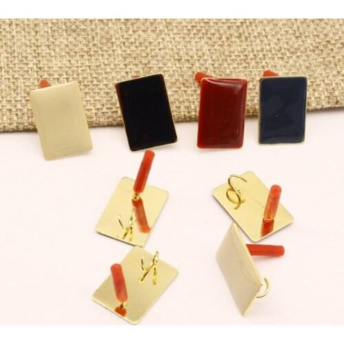 6pcs Classic Rectangle Earrings Base Findings Eardrop Charms Making DIY Women Hook Dangle Earrings Jewelry Accessories C306