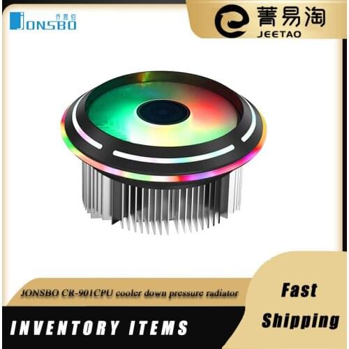 JONSBO CR-901CPU cooler down pressure radiator 120mm 4pin PWM LED color fan silent for Intel 775 1155 1156 AMD AM4 AM3 CPU slot